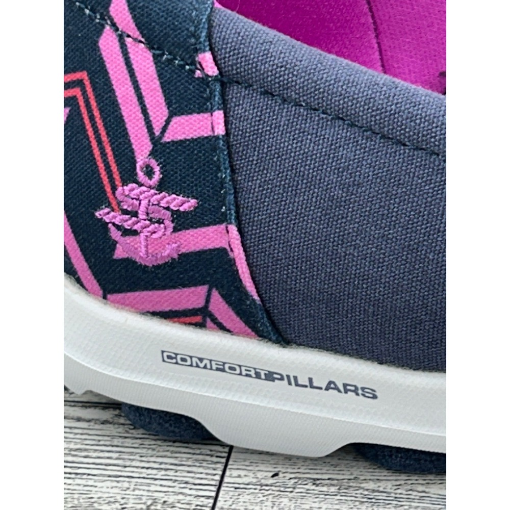 Skechers Go Walk Slip On Shoes Navy Pink Women Sz 9.5 Comfort Lightweight Casual - Picture 11 of 12
